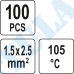 Termo gilzių / movų rinkinys | su alavu | 1,5-2,5 mm2 | 100 vnt. (YT-81453)