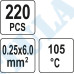 Termo gilzių / movų rinkinys | su alavu | 0,25-6 mm | 220 vnt. (YT-81460)