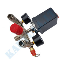 Compressor regulator with pressure switch and manometers | 230V (SK10681)