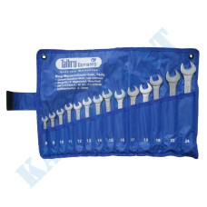 Combination ring and open end spanner set 14pcs. (8-24)