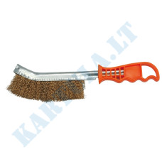 Brass-plated steel brush with plastic handle (06965)